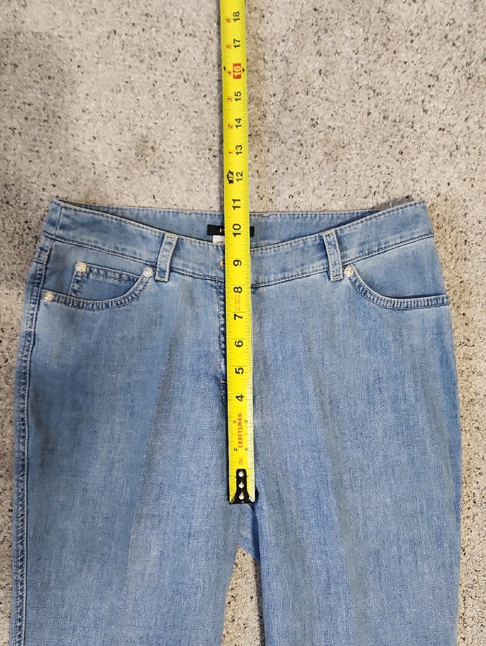 Escada Flare Leg Denim Medium Wash Jeans Size 36/US 6 - Picture 9 of 10